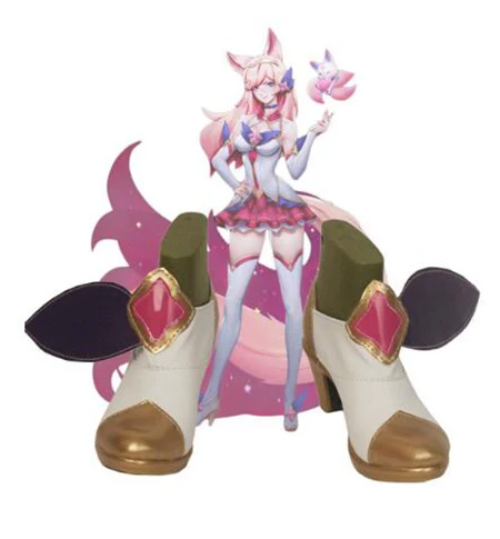 LOL Star Guardian Skin The Nine-Tailed Fox Ahri Cosplay Shoes Boots Halloween Party Custom Made Adult Women Shoes Accessories