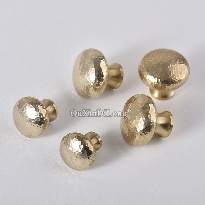 HOT 10PCS European Brass Kitchen Cabinet Door Handles Hand Hammer Cupboard Wardrobe Drawer Wine Cabinet Pulls Handles and Knobs