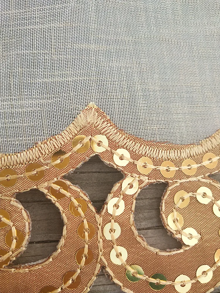 Gold Sequin Embroidery Place Table Mat Cloth Lace Pad Cup Mug Tea Drink Doilies Coffee Coaster Christmas Dining Placemat Kitchen