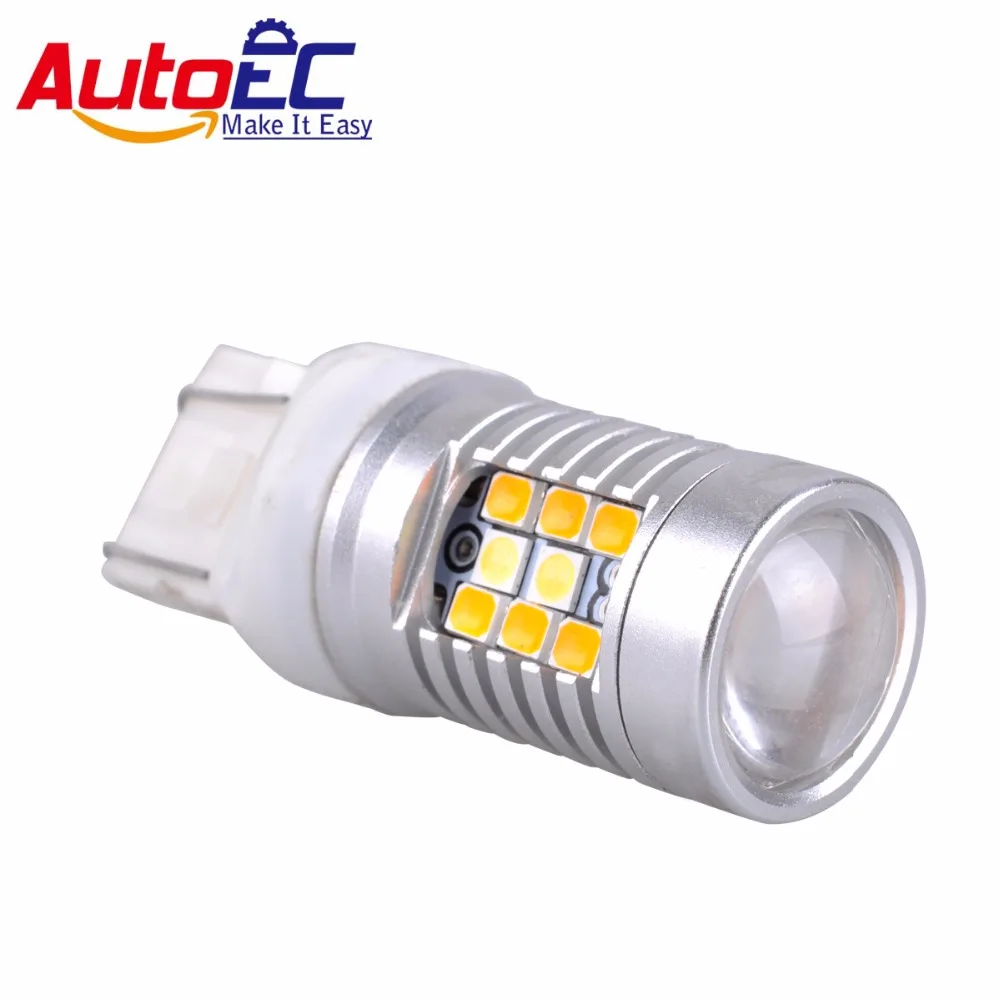 High Power 28-SMD 1157 7443 Dual-Color Switchback LED Bulbs For Front Turn Signal light