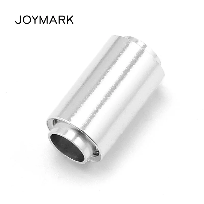 

JOYMARK 4mm Hole Size Barrel Shape 925 Sterling Silver Magnetic Clasps For Round Leather Cord Bracelet SC-MC012