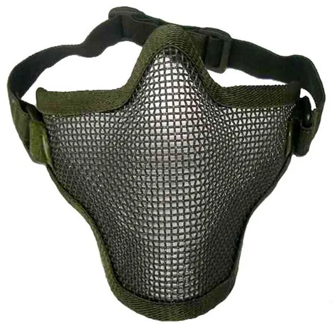 

Airsoft Training Hunting Wire Half Face CS Mask Mesh Airsoft Protective Metal Steel Mask Paintball Resistant Green helmet