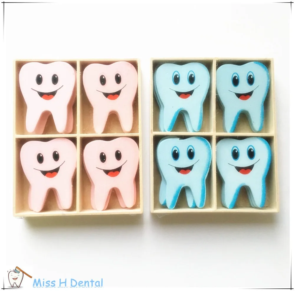 

Wooden Tooth shape Fridge Window Wall Sticker Dental Clinic Office Gift Cute 16pcs