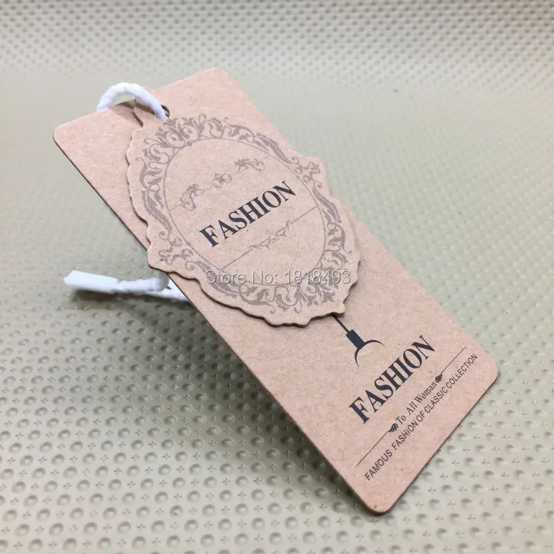 customize clothing kraft paper hang tag/garment bag printed tags/cardboard tags/clothing label printing/trademark/logo/brand