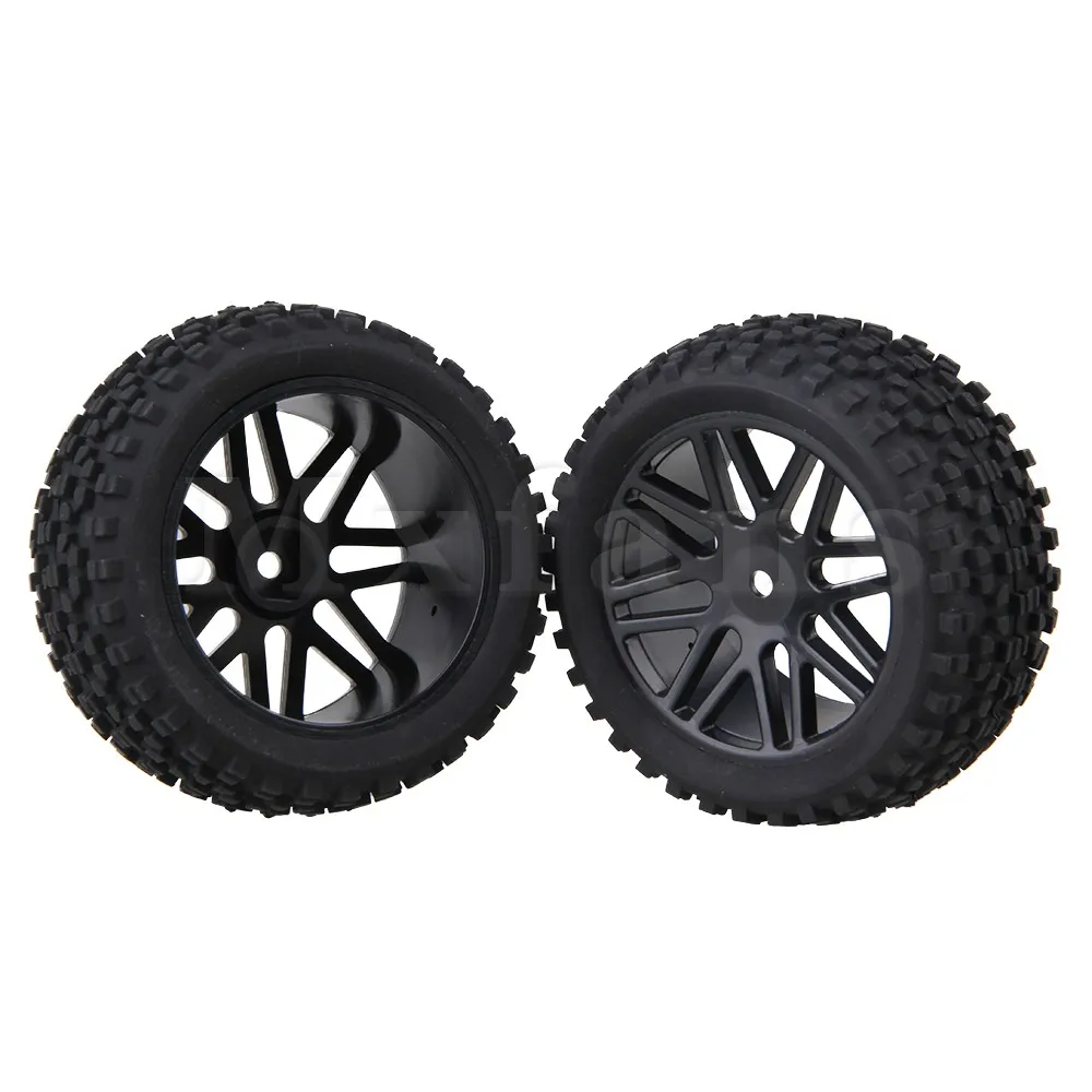 Mxfans 4Pcs RC 1:10 Off-Road Buggy Mesh Shape Wheel Tyre and Rim OD 88 mm Black