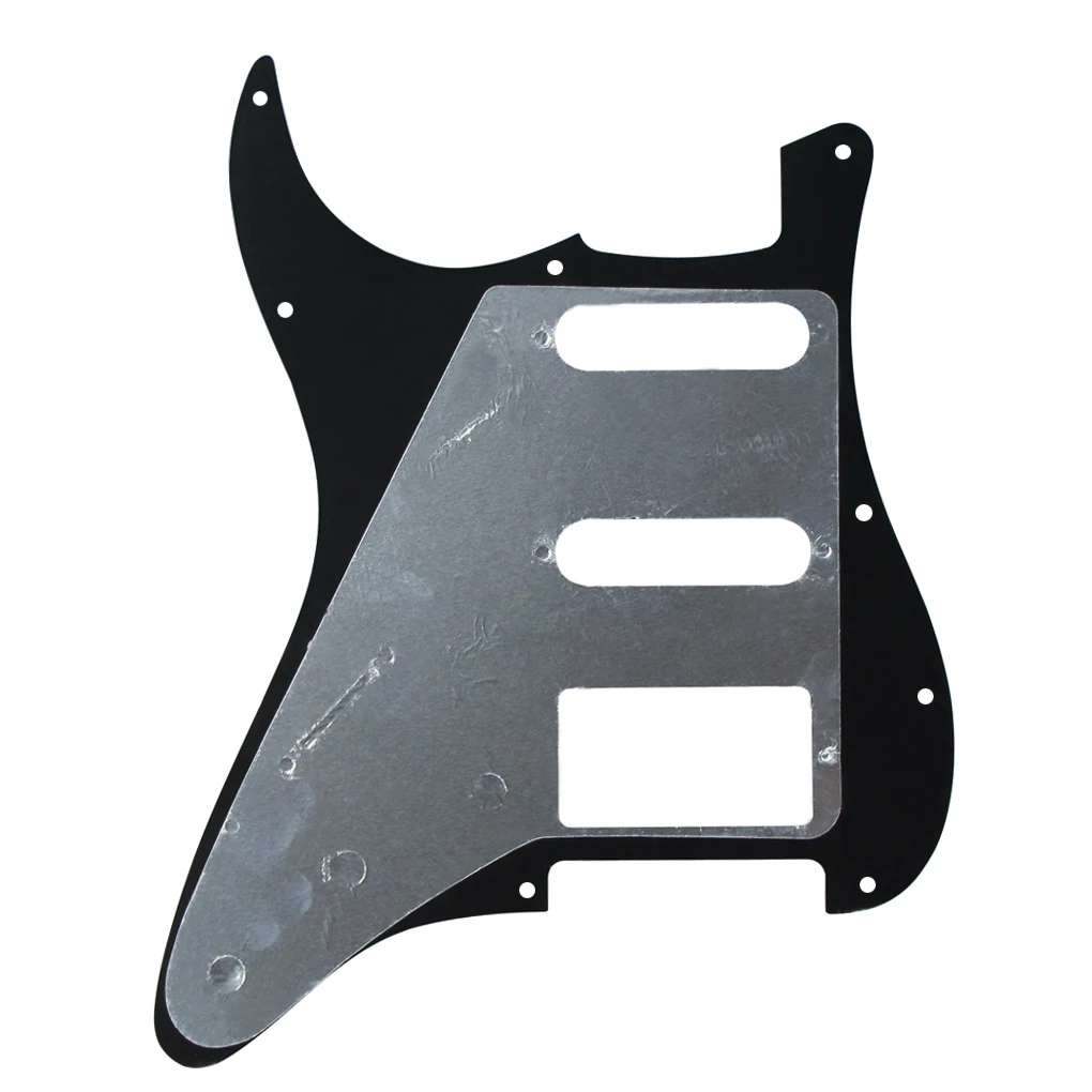 FLEOR Black Pearl Electric Guitar Pickguard HSS SSH 11 Holes Pick Guard with Mounting Screws