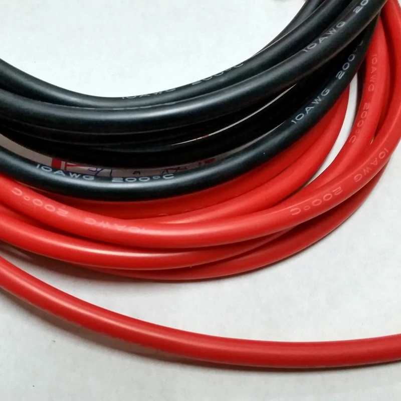 10AWG soft high temperature silicone wire 0.08mmx1050 core wire Model aircraft power cable 2meter/lot