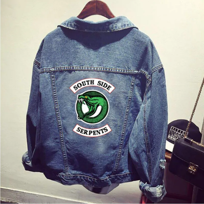 American drama River Valley town riverdale poison snake help loose denim jacket spring and autumn men women jacket coat short