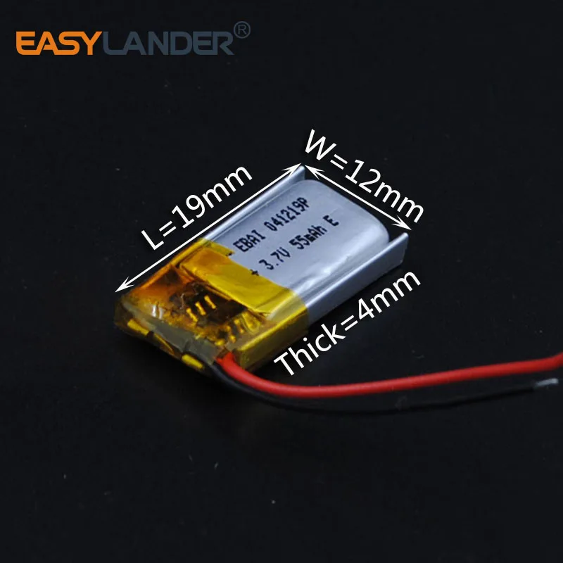 3.7V 55mAh 401219 Rechargeable Lithium Li-ion Li Polymer Battery Lipo Batteries 401220