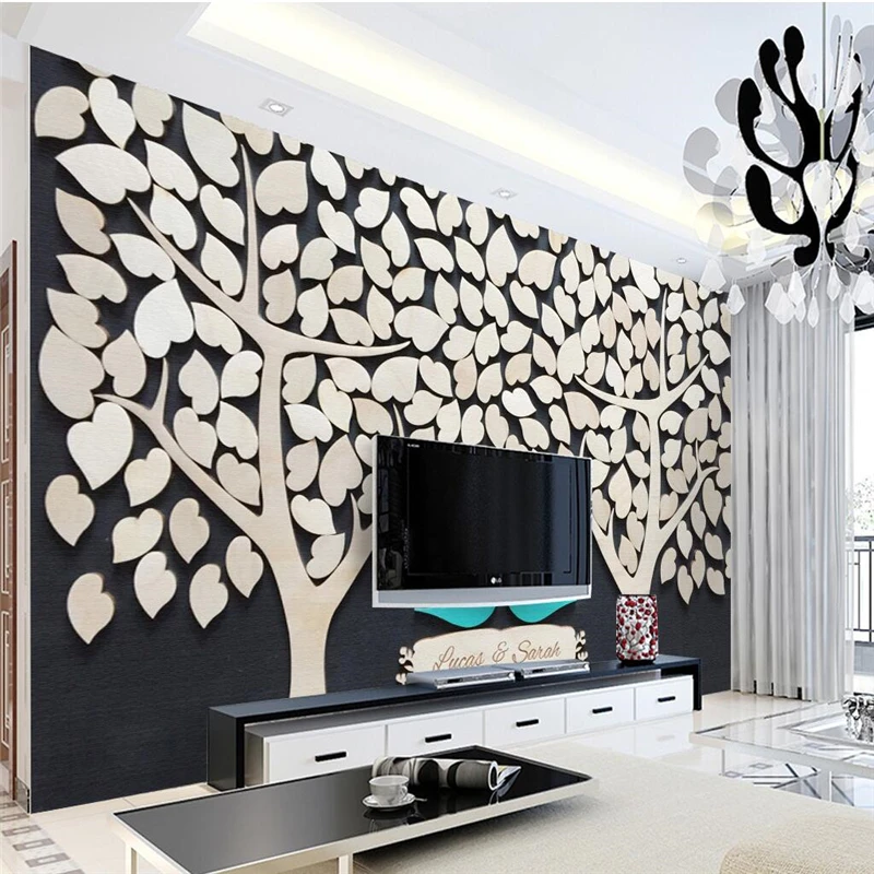 

beibehang Custom photo wall murals stickers big tree bird 3D stereo TV background wall papel de parede wallpaper for walls 3 d