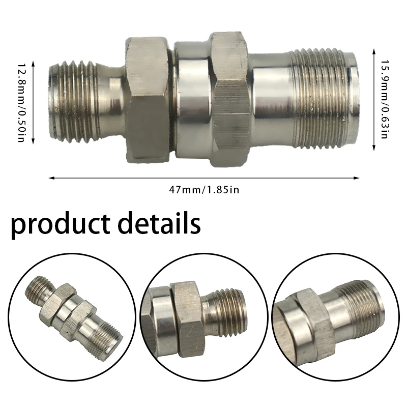 Imagem -03 - Ferramenta de Reparo Pistola Mal Ventilada Peças Tubo Reto sem ar Mangueira Junta Giratória Nps 3000 Psi Adaptador Alta Qualidade 6pc