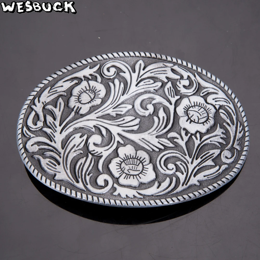WesBuck Brand Metal Belt Buckles classical Vantage Buckle for Man Women Celti c Western Buckles with Pewter Finish image 2