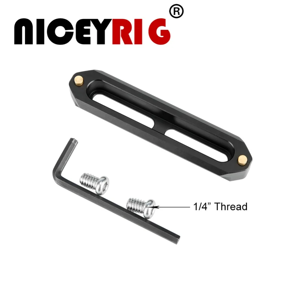 

NICEYRIG Safety Rail (90 mm) Camera Slide Rail Railway 25mm+25mm Camera Cage Handle Connector 1/4" Thread with Hex Spanner Screw