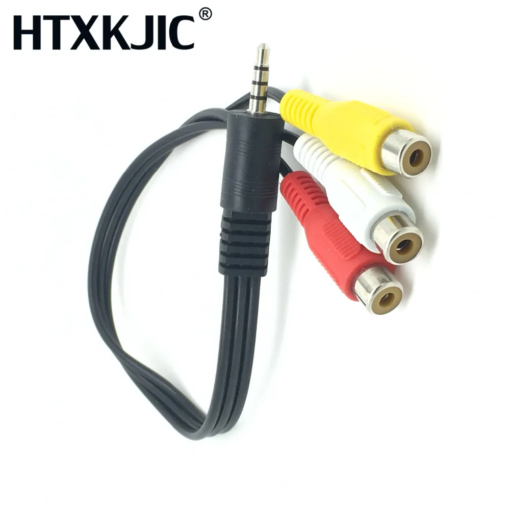 4 poles 3.5mm Mini AV Male to 3RCA Female M/F Audio Video Cable Stereo 3.5 mm to 3 rca For TV Box DVD CD Computer Sound Speaker