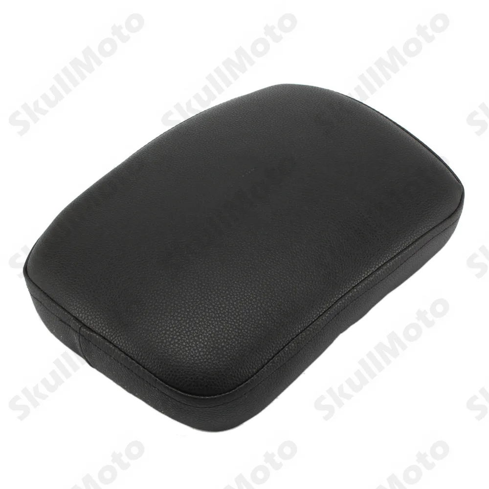 Rear Motorcycle Seat Pad Black Passenger Seat Cushion Suction Cup Pillion Rectangular for Harley Sportster Chopper Bobber Custom