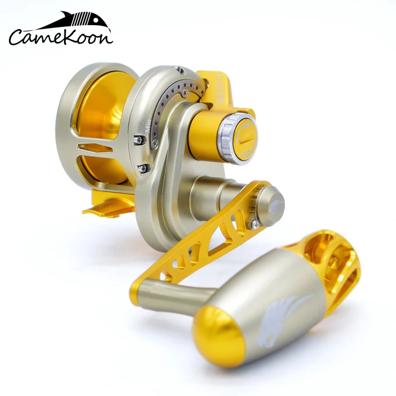 CAMEKOON Conventional Saltwater Lever Drag Fishing Reel 12KG Max Drag 9+2 Bearings 6.3:1 Gear Ratio Boat Trolling Fishing