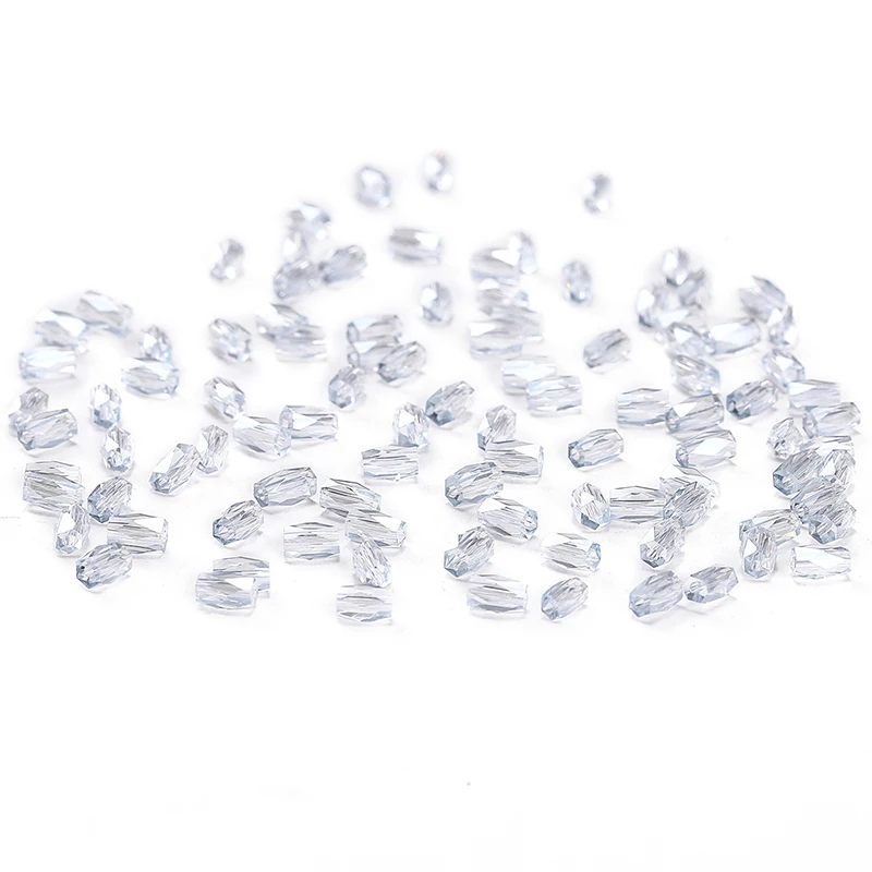 Transparent AB 50pcs 2*4mm Cylinder Crystal Beads Austria Faceted Crystal Glass Beads Loose Spacer Beads DIY Hand-woven C2