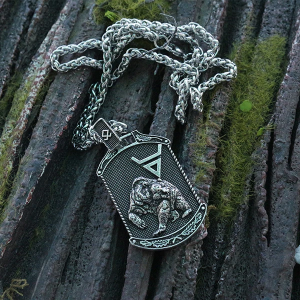 1pcs lanseis dropshipping viking Veles symbol.Weles.Slavic bear pendant norse men necklace  wealth talisman jewelry