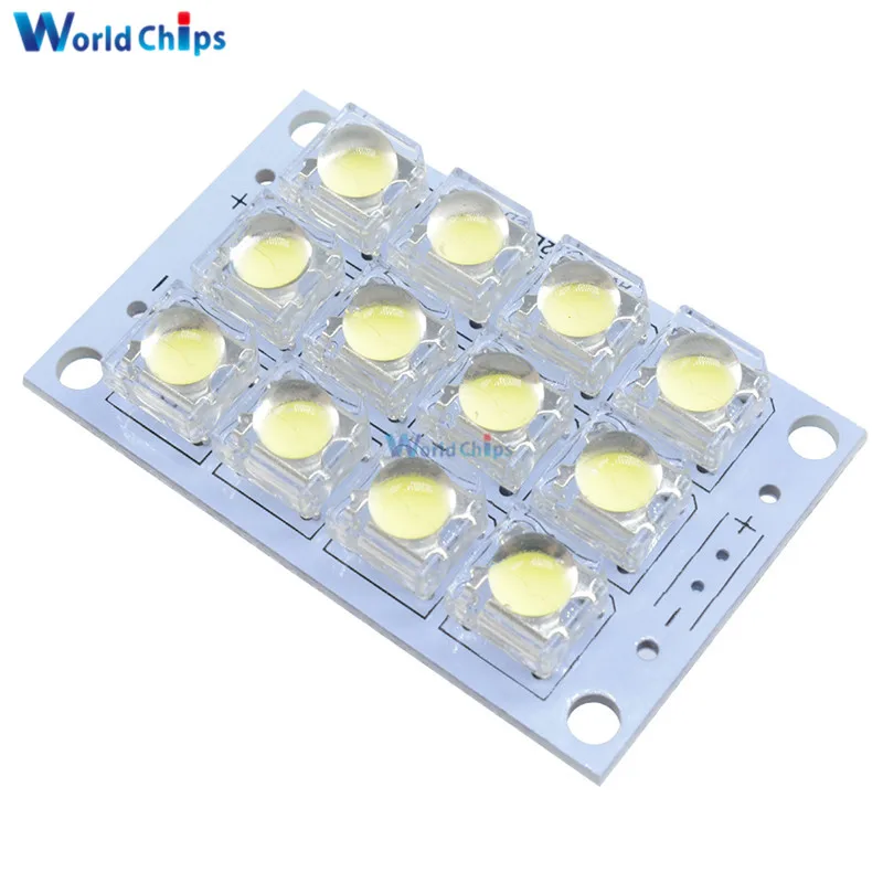 12 LED Super Bright White LED Piranha Board Night LED Lights Lamp 5mm High Brightness DC 3V-5V