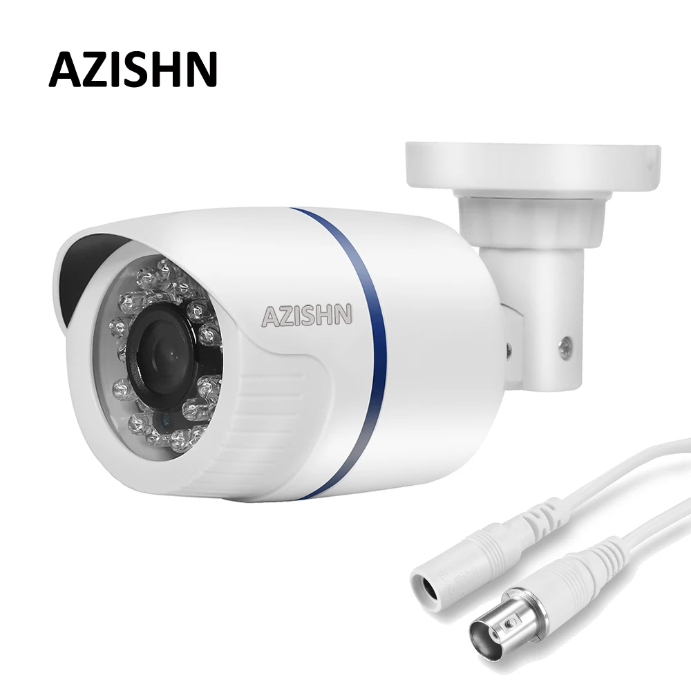 

AZISHN Security Camera 800TVL 1000TVL CMOS Sensor 24 IR-Leds 3.6mm Lens Waterproof Bullet CCTV Video Surveillance White Camera