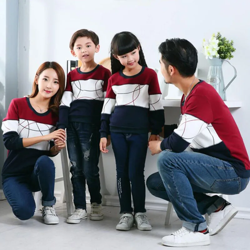 Family Matching Outfits New  Spring Autumn Mother Daughter Father Son Boy Girl Cotton Clothes Set Plus Size Family Clothing