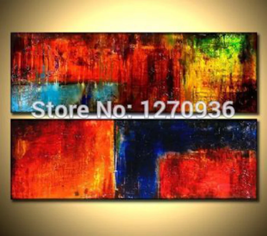 Red orange blue black collision abstract decorative painting  decorative painting handmade oil painting On Canvas Paintings