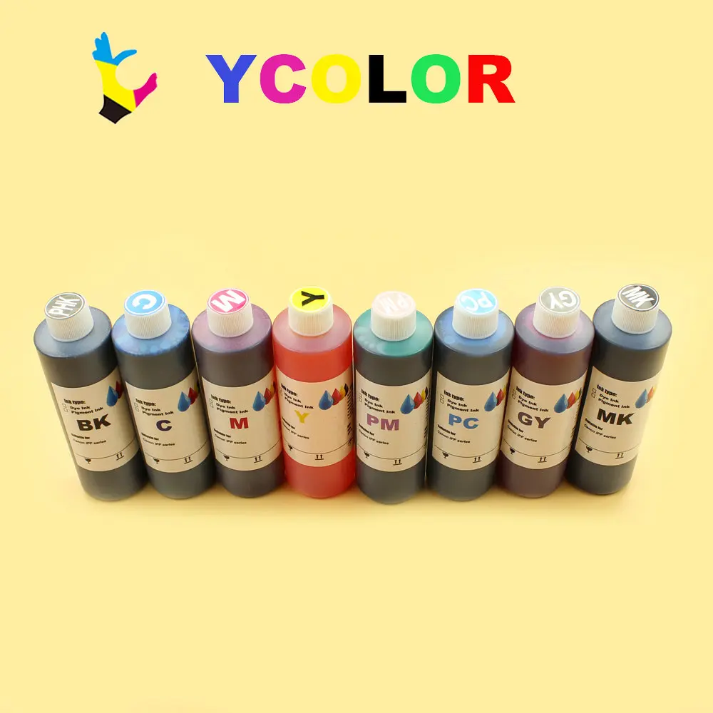 8*250ML/Bottle Waterbased Dye ink for Canon PFI 701 301 cartridge for Canon IPF 8000S 9000S 8010S 9010S printer