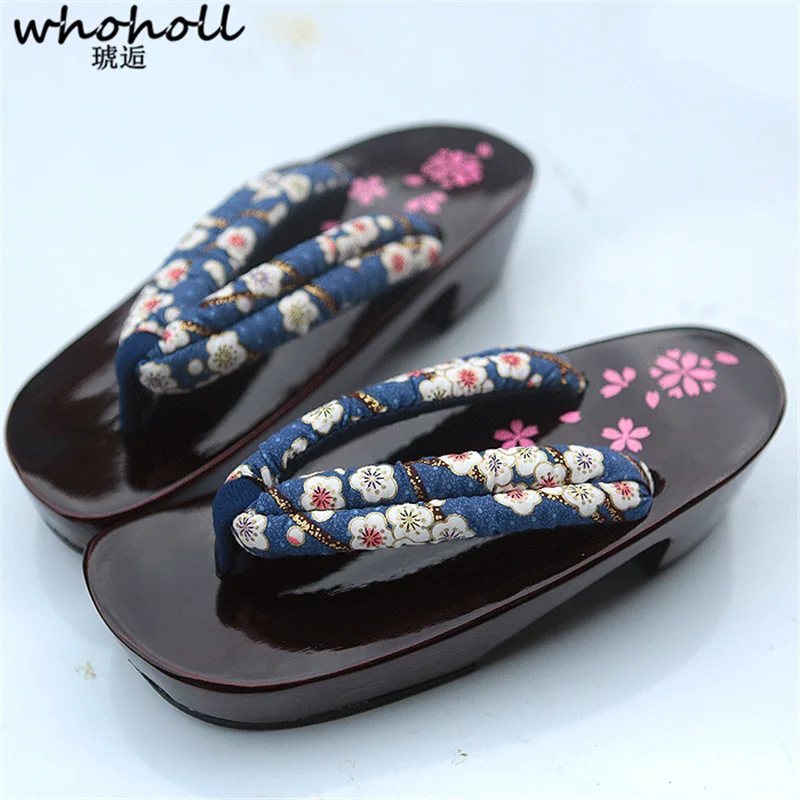 WHOHOLL Geta Cosplay Costume Summer Sandals Women EVA Antiskid Wedge Anime Coser Japanese Clogs Wooden Slipper Women Flip-flops