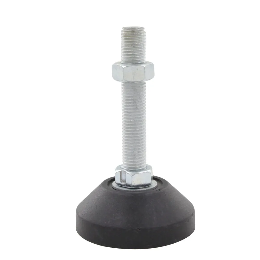 4pcs M16 x 100mm Thread 80mm Nylon Base Diameter Leveling Foot Mount Pad Adjustable Furniture Legs