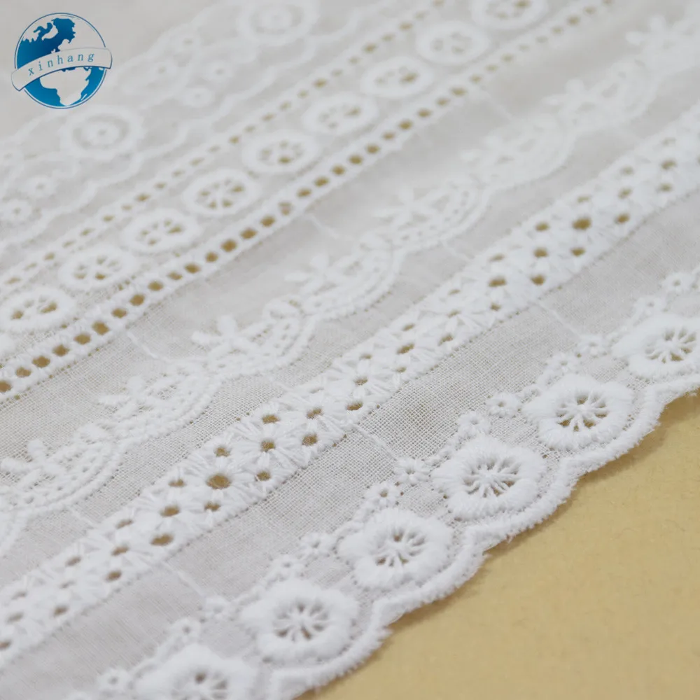 11cm Width 100% Cotton Embroid lace fabric Sewing Dress Ribbon Trim DIY Garment Accessories Womens dresses Lace for crafts#3314