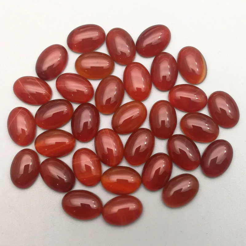 Wholesale fashion natural red onyx stone beads charms 10X14mm oval CAB CABOCHON no hole 50pcs Free shipping