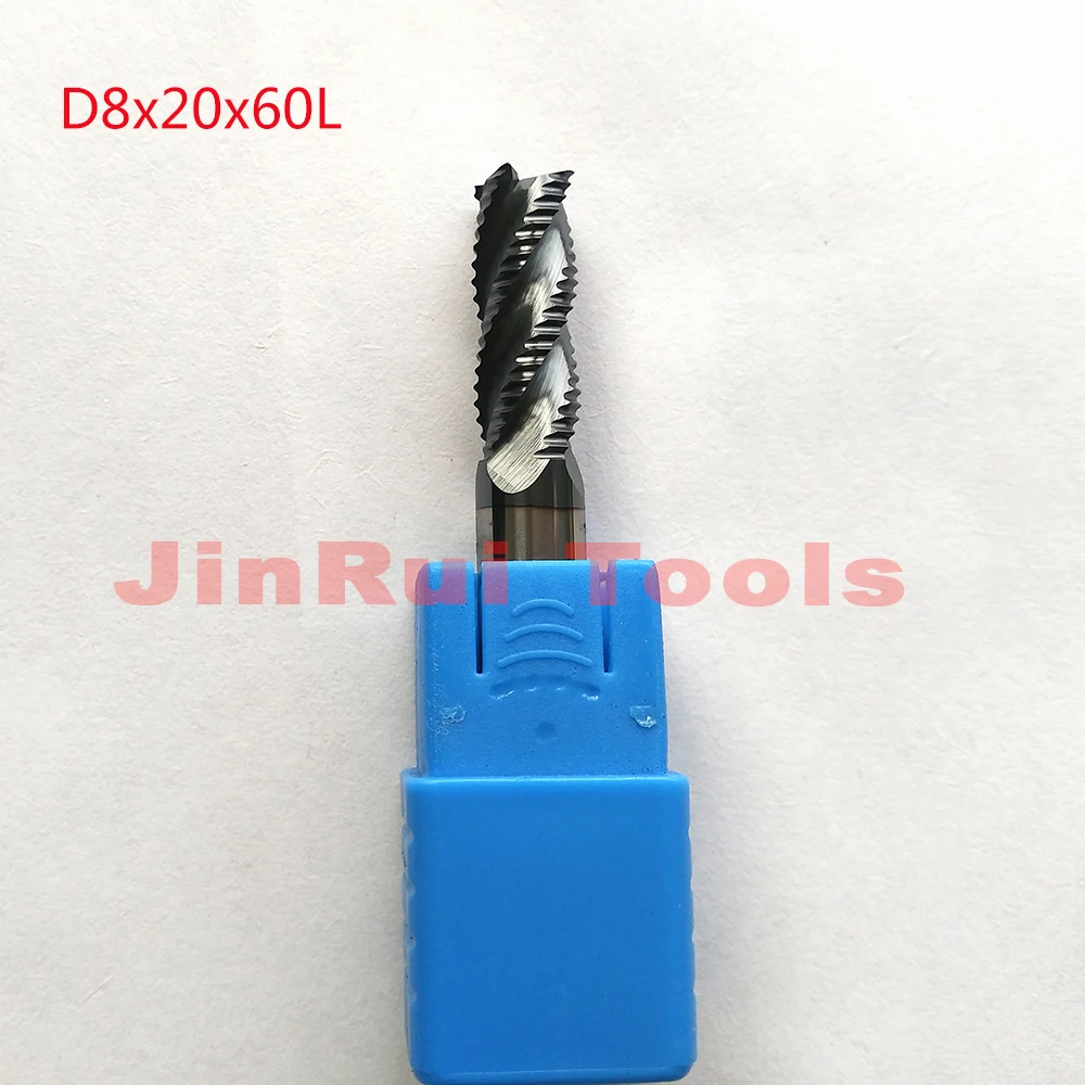 1 ud. 8mm D8 * 20 * D8 * 60 HRC45 4 flautas fresas de desbaste de carburo Solide fresas CNC herramientas de corte de fresado cuchillo fresa