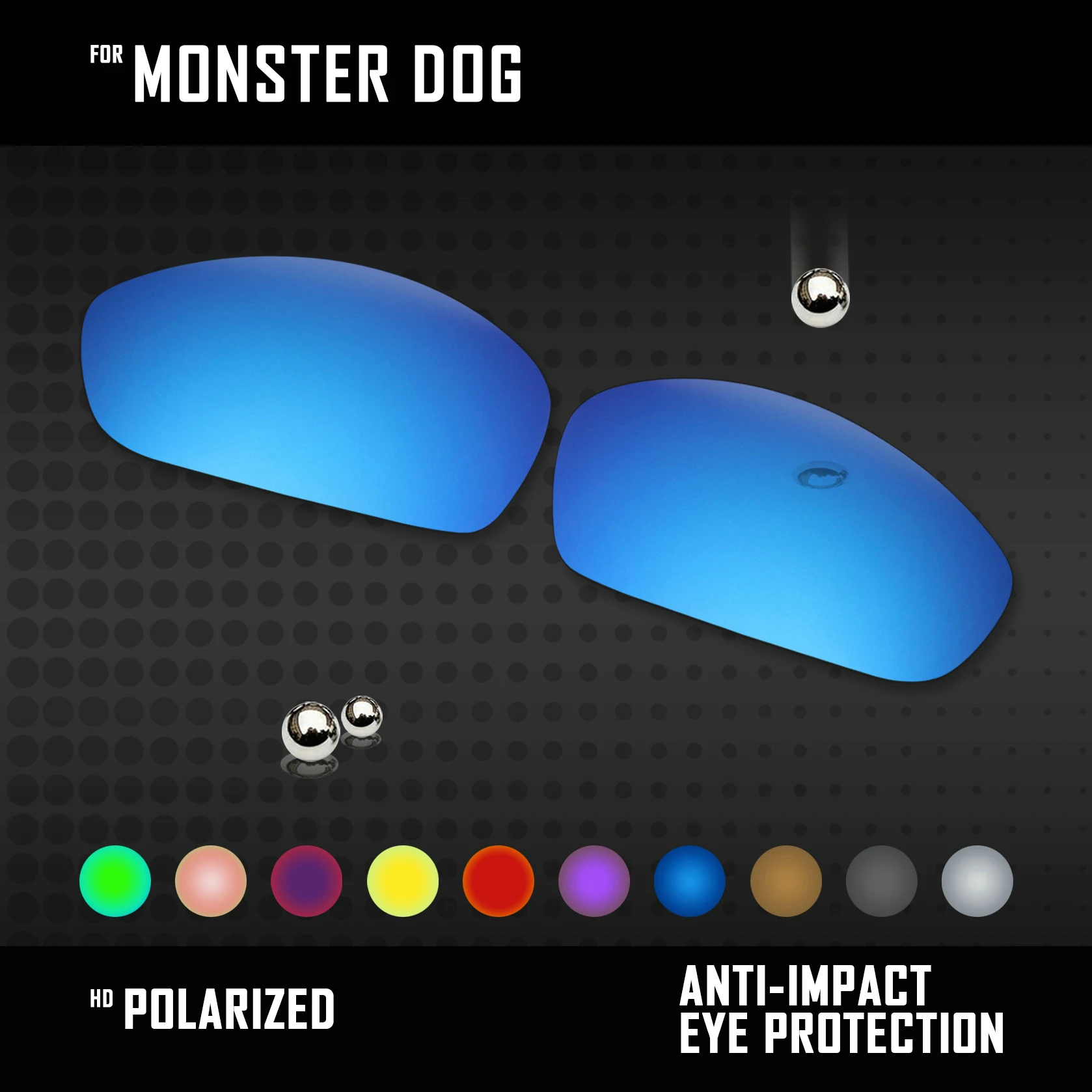 

OOWLIT Lenses Replacements For Oakley Monster Dog Sunglasses Polarized - Multi Colors