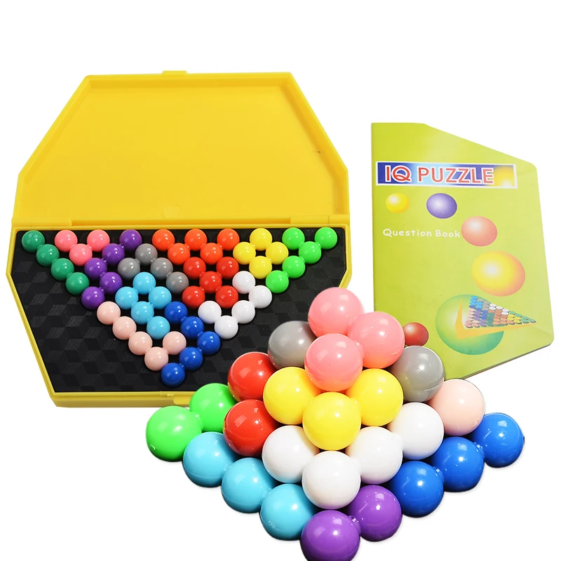 Logic Pyramid Beads Puzzle 3D Mind Brain Teasers Kids Educational Game for Children Adults