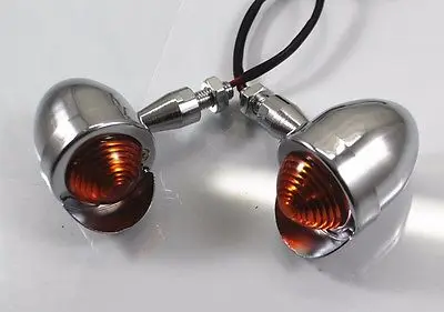 Motorcycle Turn Signal Light W/ Visor Cruiser Chopper Bobber Rat Bike VTX VT VN