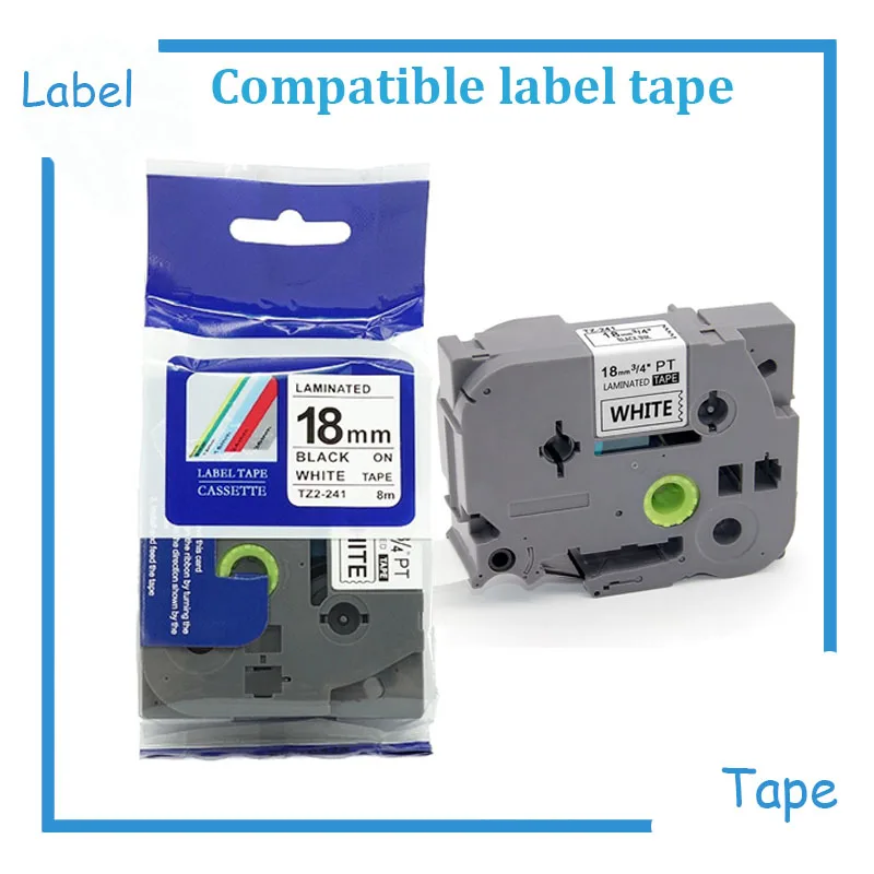 6pcs/lot TZe-241 18mm Brother Compatible Laminated P-Touch Label Tape 3/4