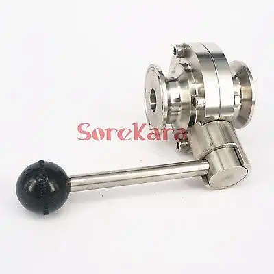 

1.78" 45mm SS304 Stainless Steel Sanitary Tri Clamp Butterfly Valve Brew Beer Dairy Product