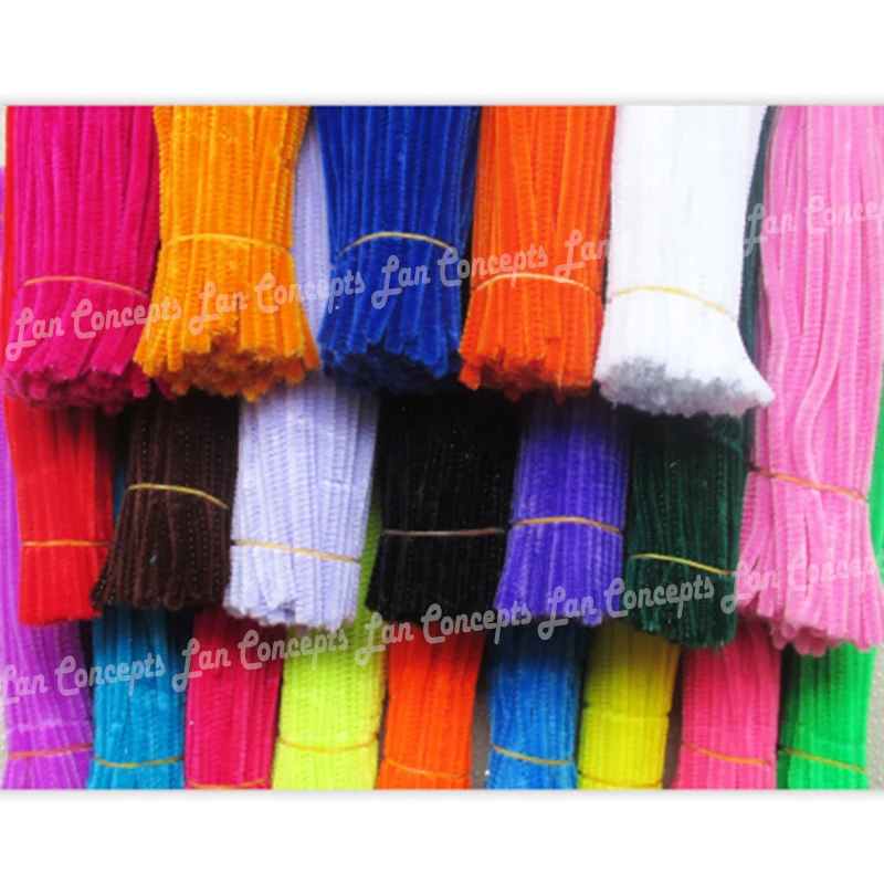 Colorful Fuzzy Stick Chenille Stems for DIY creative crafts 5mmx300mm - 500pcs/lot free shipping