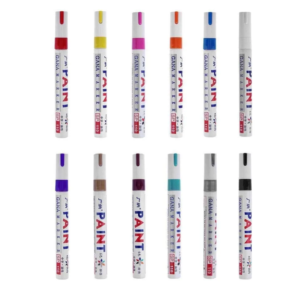 Colorful Waterproof pen Car Tyre Tire Tread CD Metal Permanent Paint markers Graffiti Oily Marker Pen Marcador Caneta Stationery