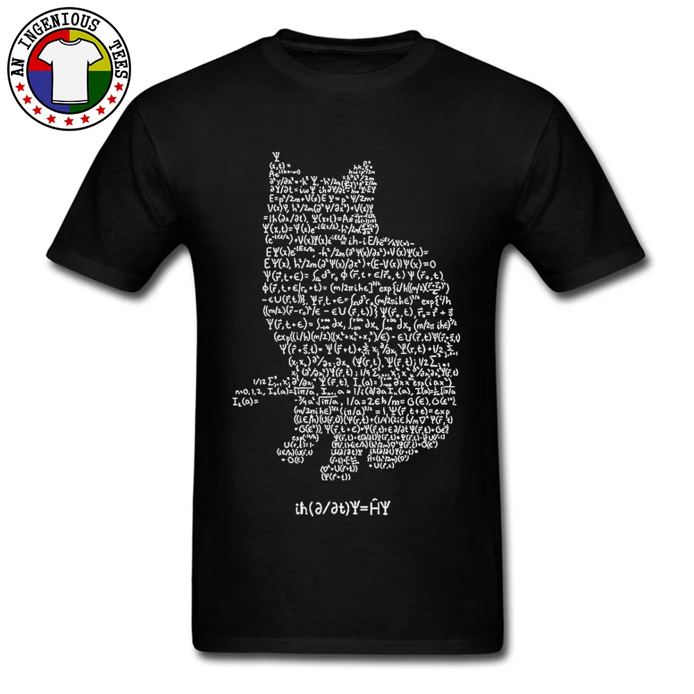 Maxwell Cat Quantum Mechanics Equation Theory T Shirts Physics and Mathematics Math Funny Cat Tshirt Oversized Men Europe Size