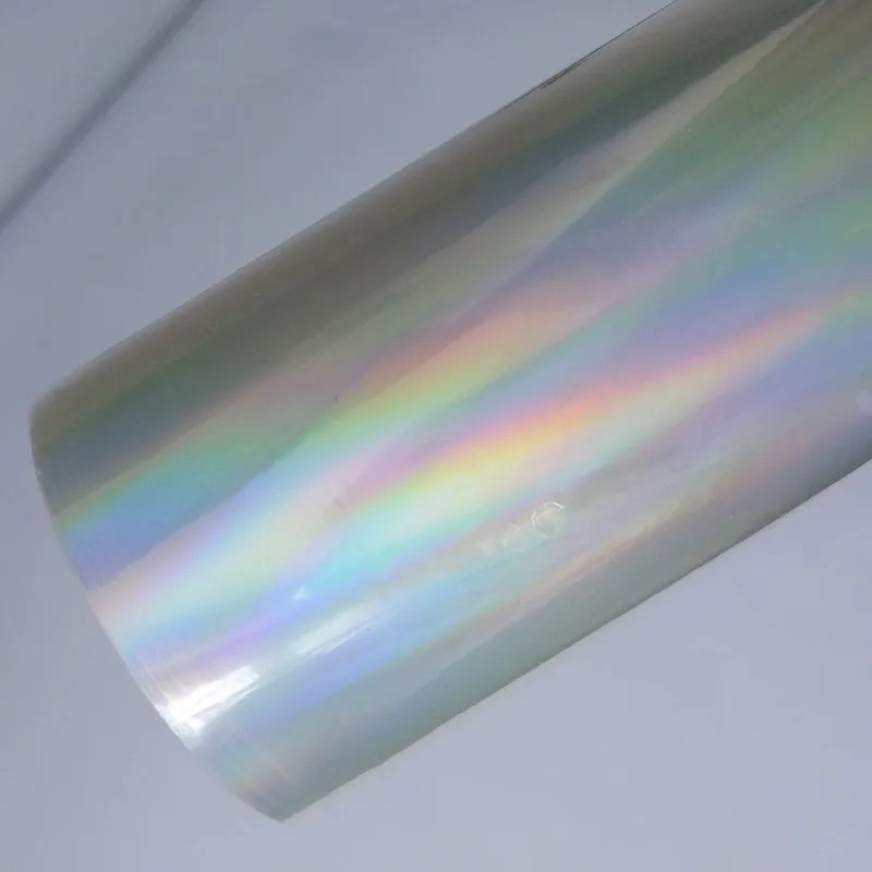 Holographic foil hot stamping foil press on paper or plastic transparent plain rainbows hot foil