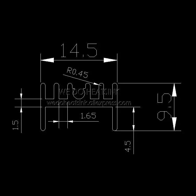 Free Shipping 100Pcs/Lot 40x14.5x9.5mm TO-220/TO220 Aluminium Heatsink Radiation With M3 Screw Hole And Needle