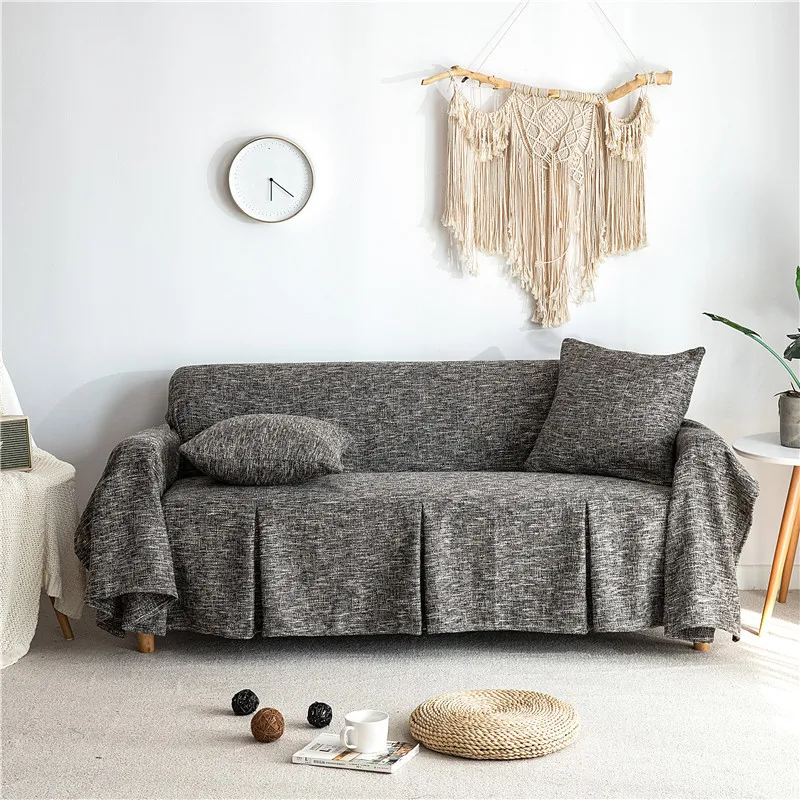 2019 new cotton blending sofa towels covers solid non skip couch cover slipcovers anti-dirty furniture protectors home textile