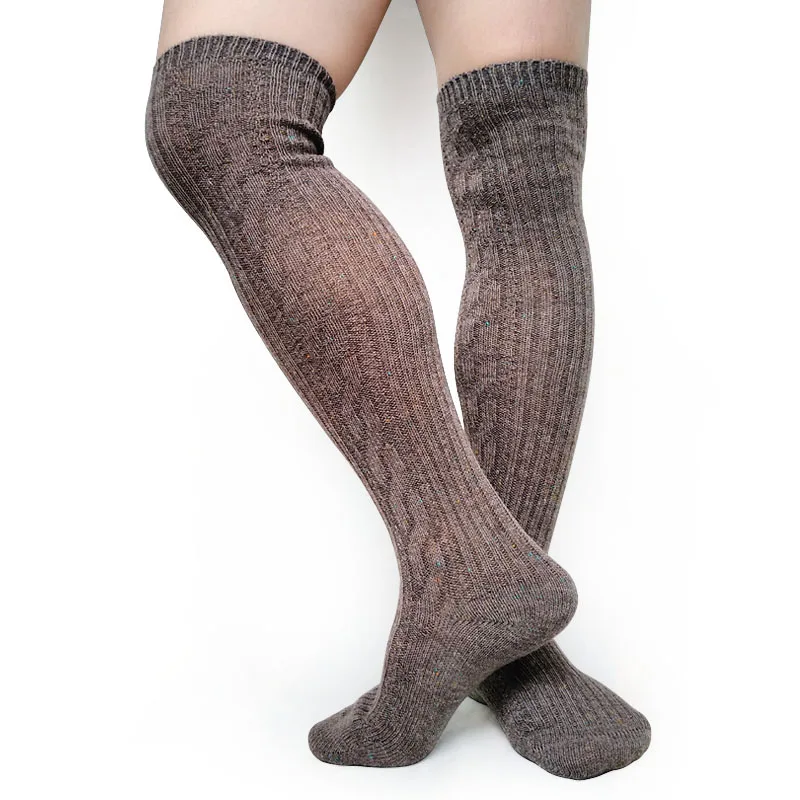 Formal Striped Thick Over Knees Mens Socks Stocking Cotton High Quality Fashion Brand Male Sexy Warm Hose Socks for Male Man Sox