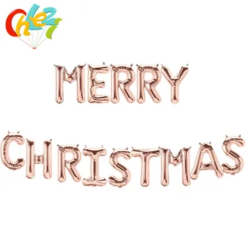 16 Pollici di Buon Natale Lettera Foil Balloons Felice Anno Nuovo Alfabeto Air Balloon Decorazioni di Natale Del Partito Globos Ornamento di Natale