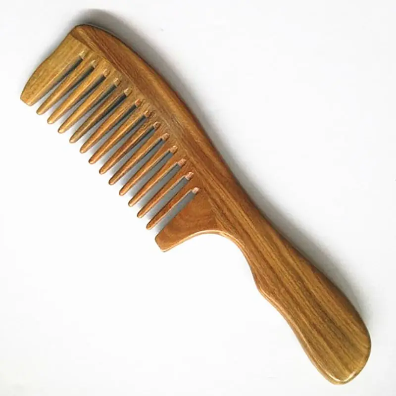 

1pcs Handmade Fine Tooth No Static Green Sandalwood Pocket Hair Beard Mustache Comb Beauty Hair Combs Care Maquiagem Beauty