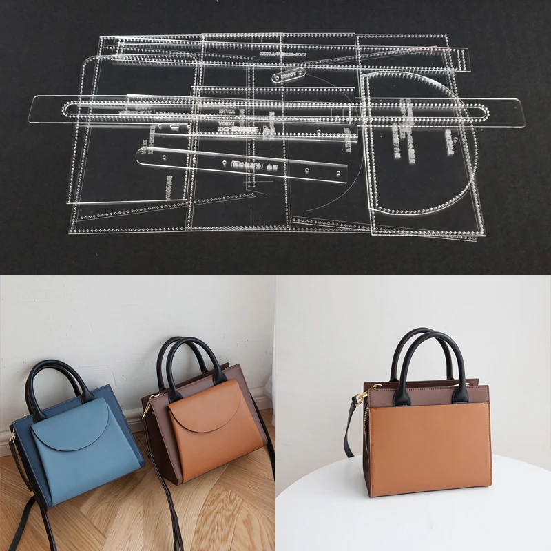 

Clear Acrylic Leather Craft Pattern Stencil Template DIY for Handbag Shoulder Bag Making Sewing Pattern Leathercraft Tool Set