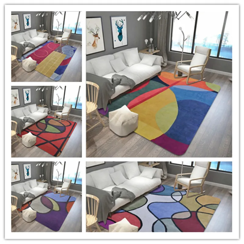 

Geometric Color Carpet kitchen Bath water uptake Antiskid Tapete Soft Floor Mats/Rug/Carpets for Living Room Bedroom Decor Rugs