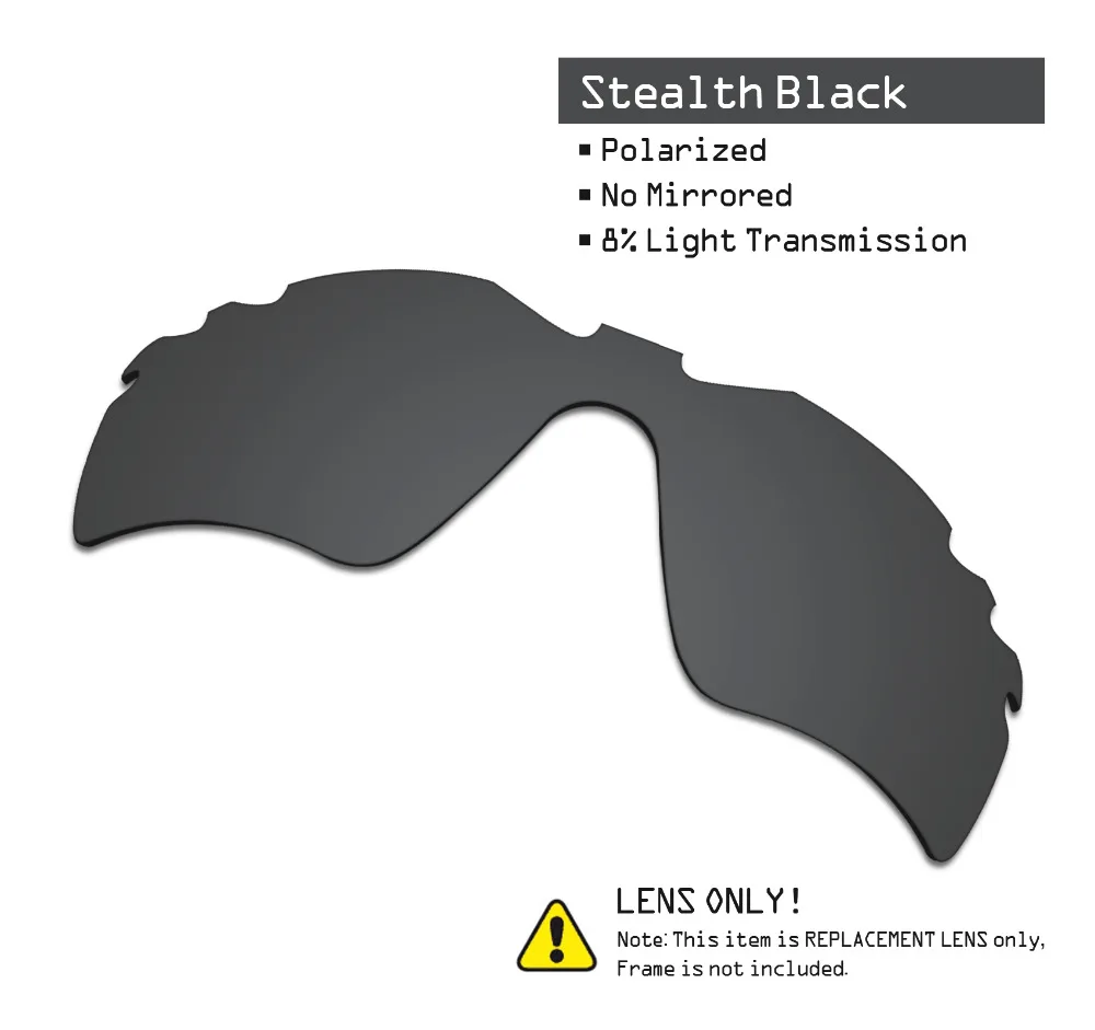 SmartVLT 2 Pieces Polarized Sunglasses Replacement Lenses for Oakley Radar Path Vented Stealth Black and Silver Titanium