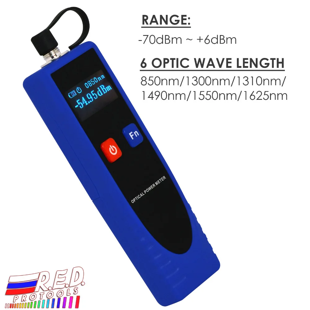 

Optical Power Meter Digital -70 ~ 6dBm with 6 Optic Wave Length Optic Cable Tester with FC converter for FC/SC/ST